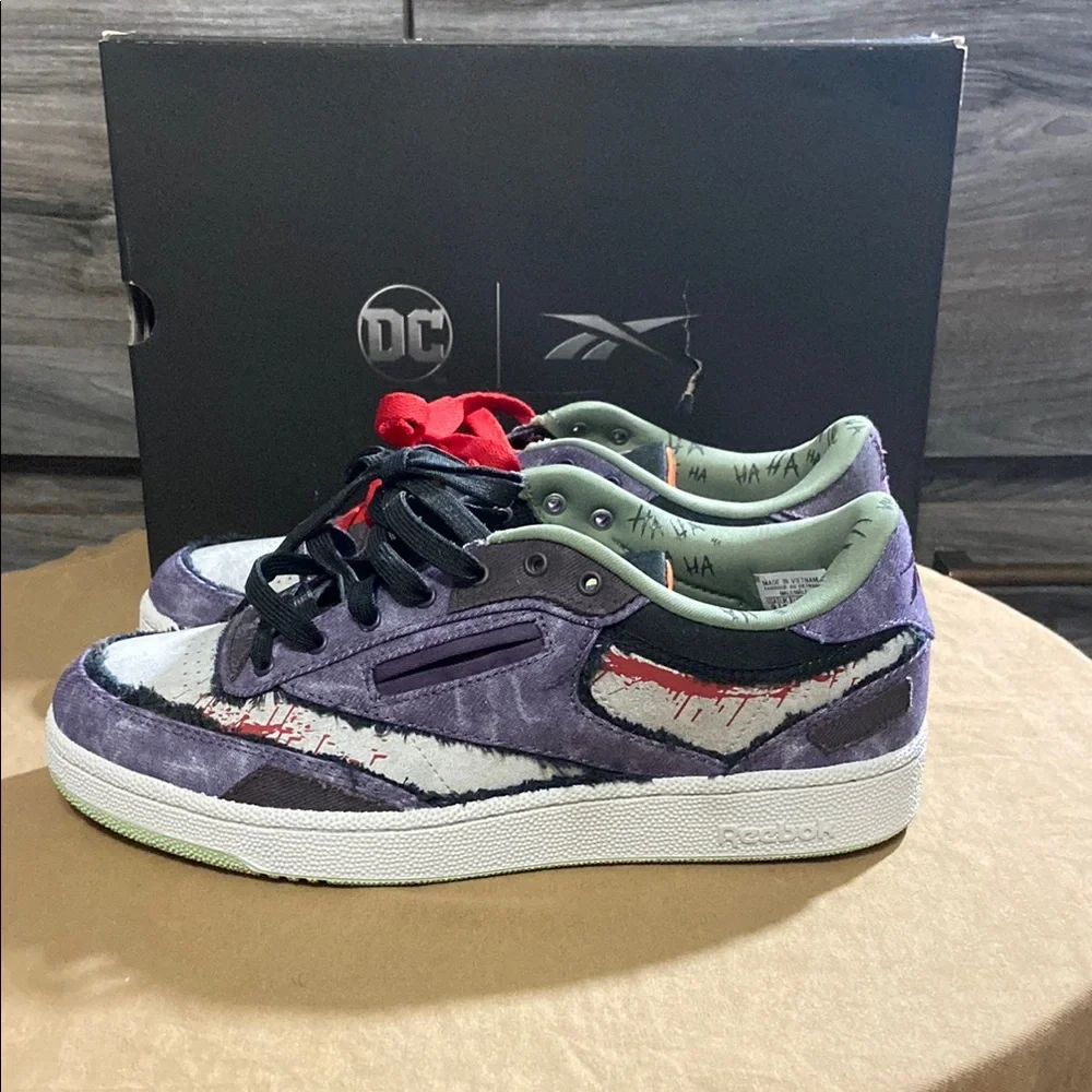 Reebok Club C 85 x DC Comics Joker Casual Shoe Sneaker - Picture 3 of 5